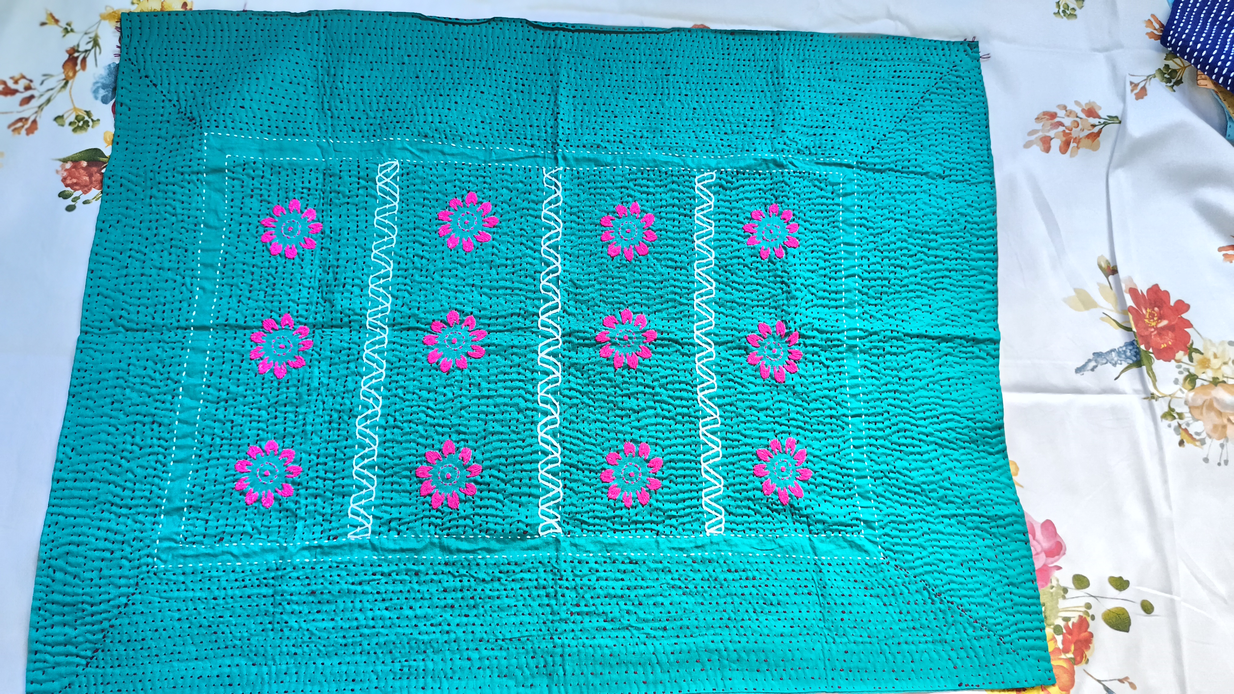 Aqua Bloom | Premium Baby Nokshi katha | 1 Pc thumbnail 1