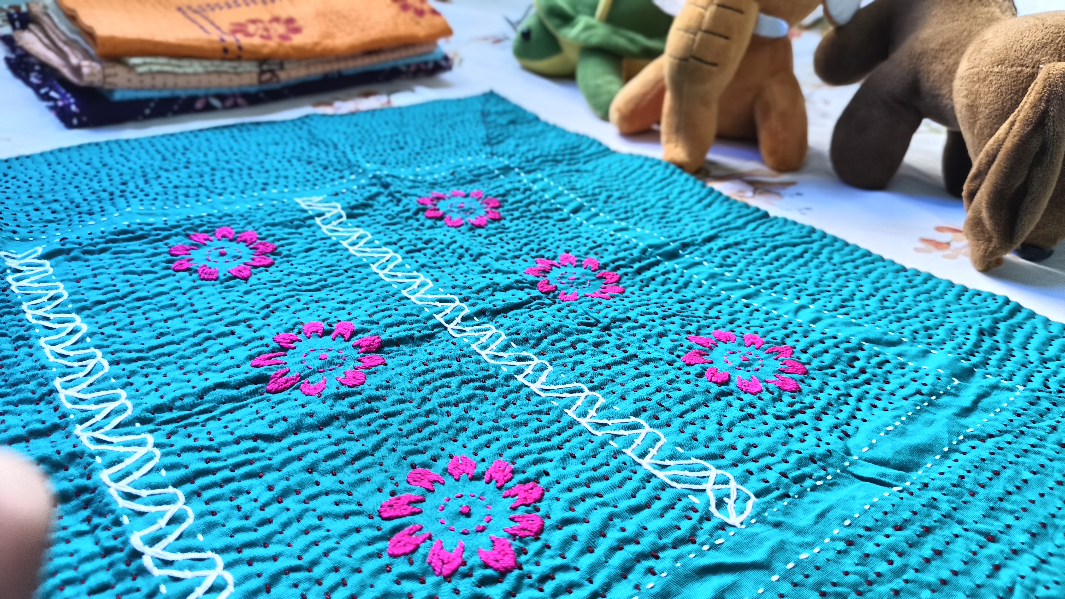 Aqua Bloom | Premium Baby Nokshi katha | 1 Pc thumbnail 2